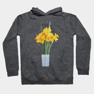 Daffodils in a Hobnail Vase Painting (no background) Hoodie